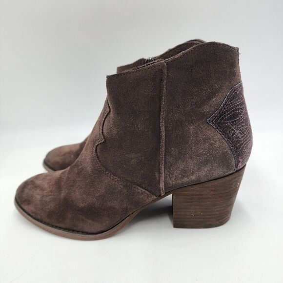 Marc Fisher Womens Brown Burnished Suede Contrast Stefani Western Bootie Size 9M - Picture 3 of 7
